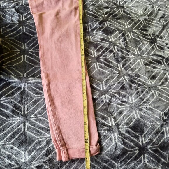 Wallflower Cuffed Ankle Distressed Crop Skinny Jeans - Pink, Size XS - Picture 14 of 16